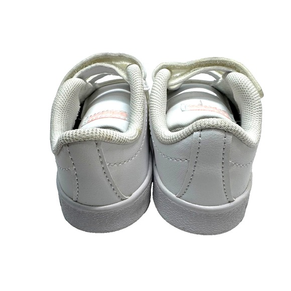 Adidas Grand Court Toddler Girls Shoes Size 5 White Silver Iridescent‎ Stripes - Picture 4 of 6